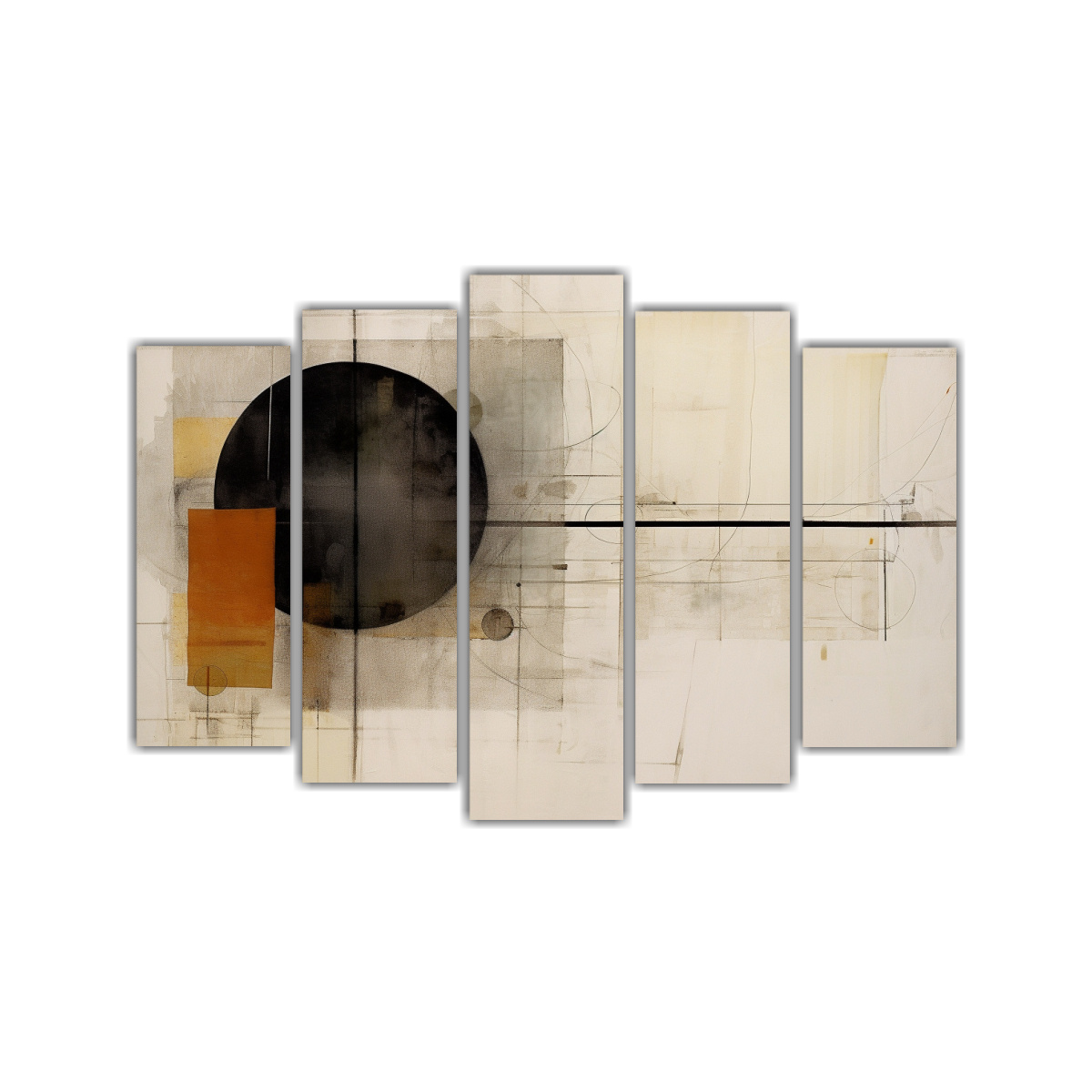 CONJUNTO DE CUADROS ABSTRACTOS ESQUEMA 100X65 CM - 1