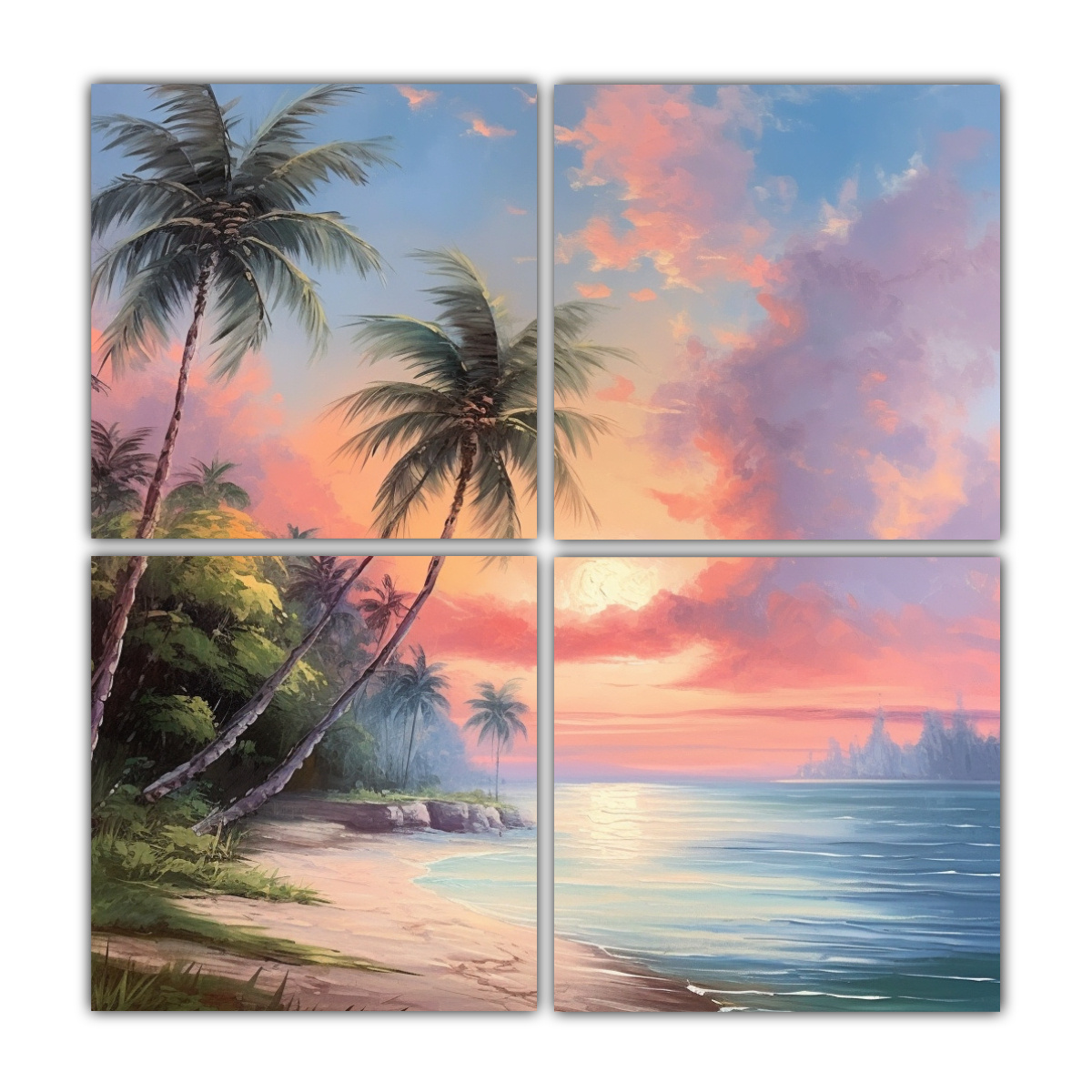 PAISAJE COSTERO CAUTIVADOR CON CIELO AZUL SERENO 80X80 CM - 1