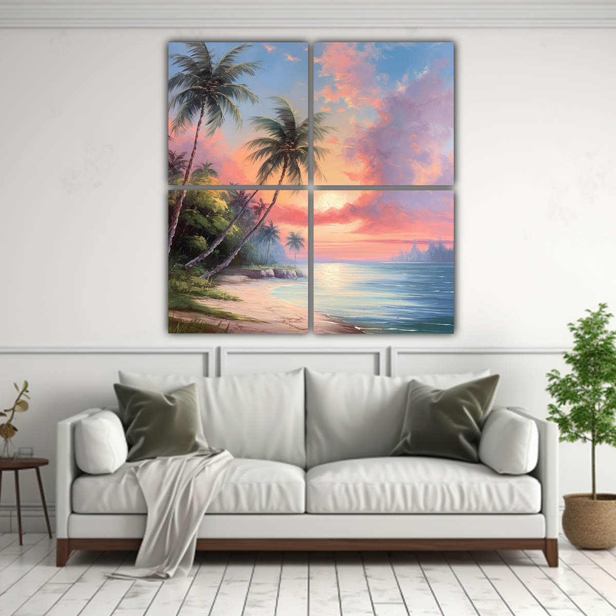 PAISAJE COSTERO CAUTIVADOR CON CIELO AZUL SERENO 80X80 CM - 2