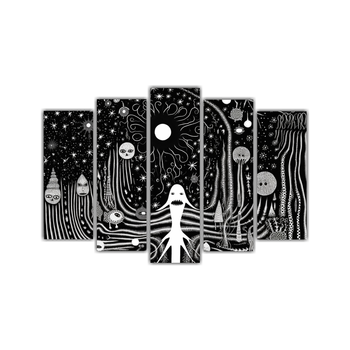 CUADROS DECORATIVOS EN BLANCO Y NEGRO CON ARTE 225X150 CM - 1