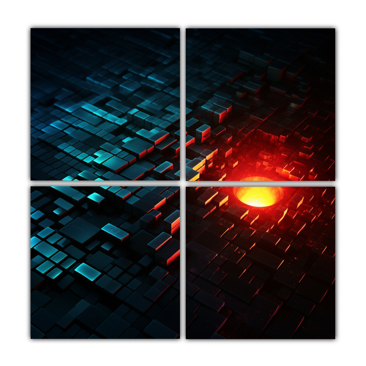 CUATRO LIENZOS DE TELA DECORATIVOS, IMAGEN DE 40X40 CM - 1