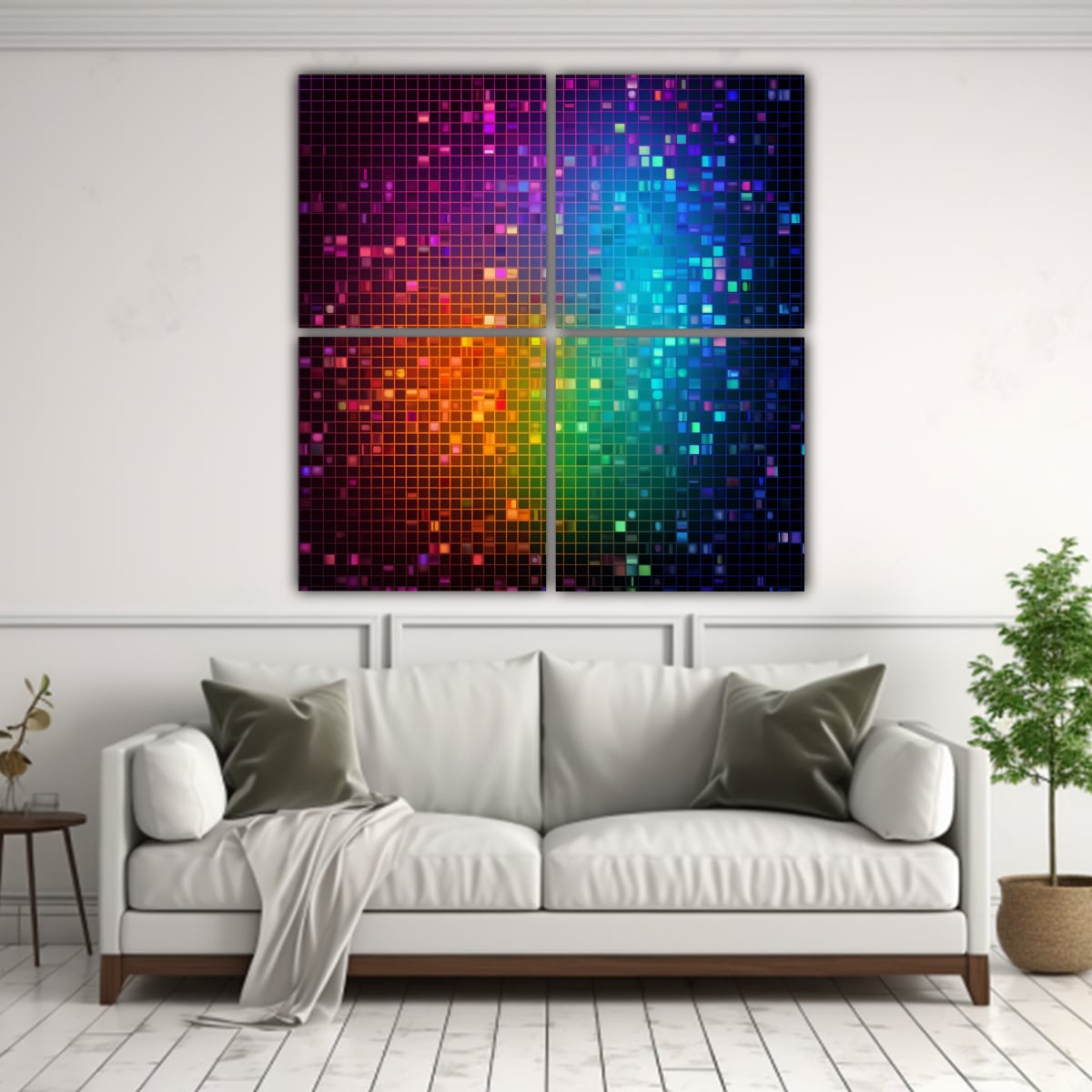 LIENZO ABSTRACTO DE COMPOSICIÓN DINÁMICA DE 160X160 CM - 2