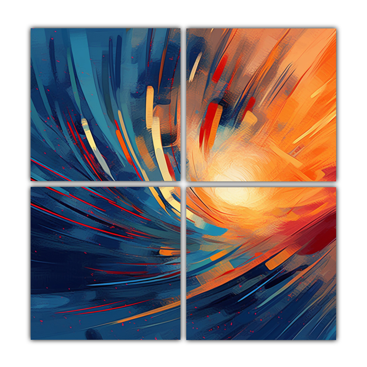 CUADRO MODERNO ABSTRACTO CON COLORES VIBRANTES. 40X40 CM - 1