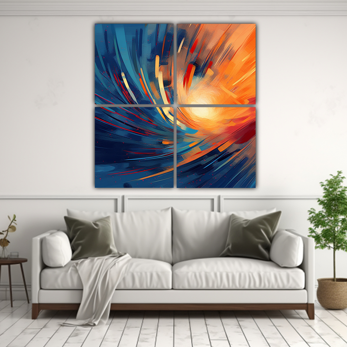 CUADRO MODERNO ABSTRACTO CON COLORES VIBRANTES. 40X40 CM - 2