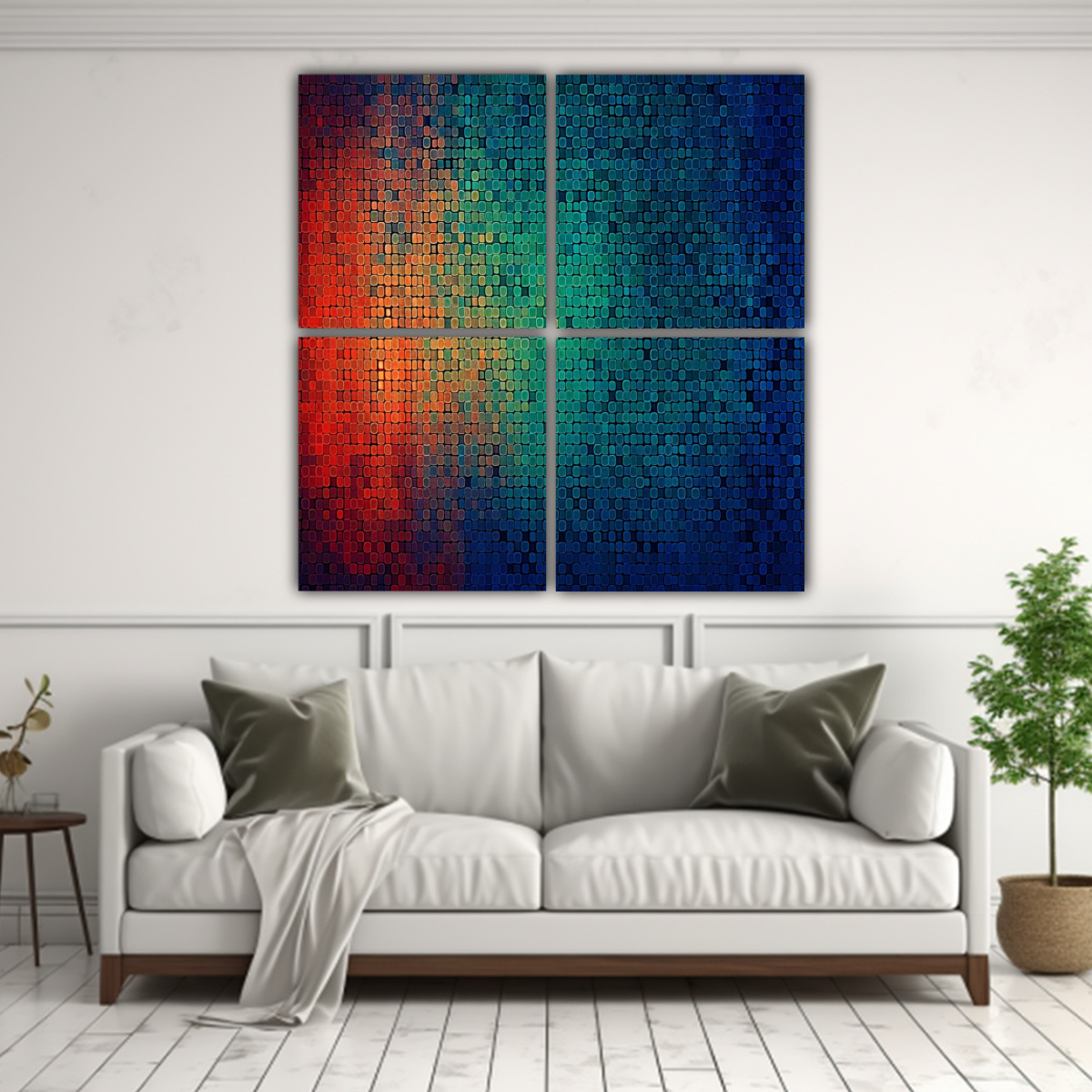 CUATRO LIENZOS ABSTRACTOS TEMÁTICOS CON PÍXELES 80X80 CM - 2