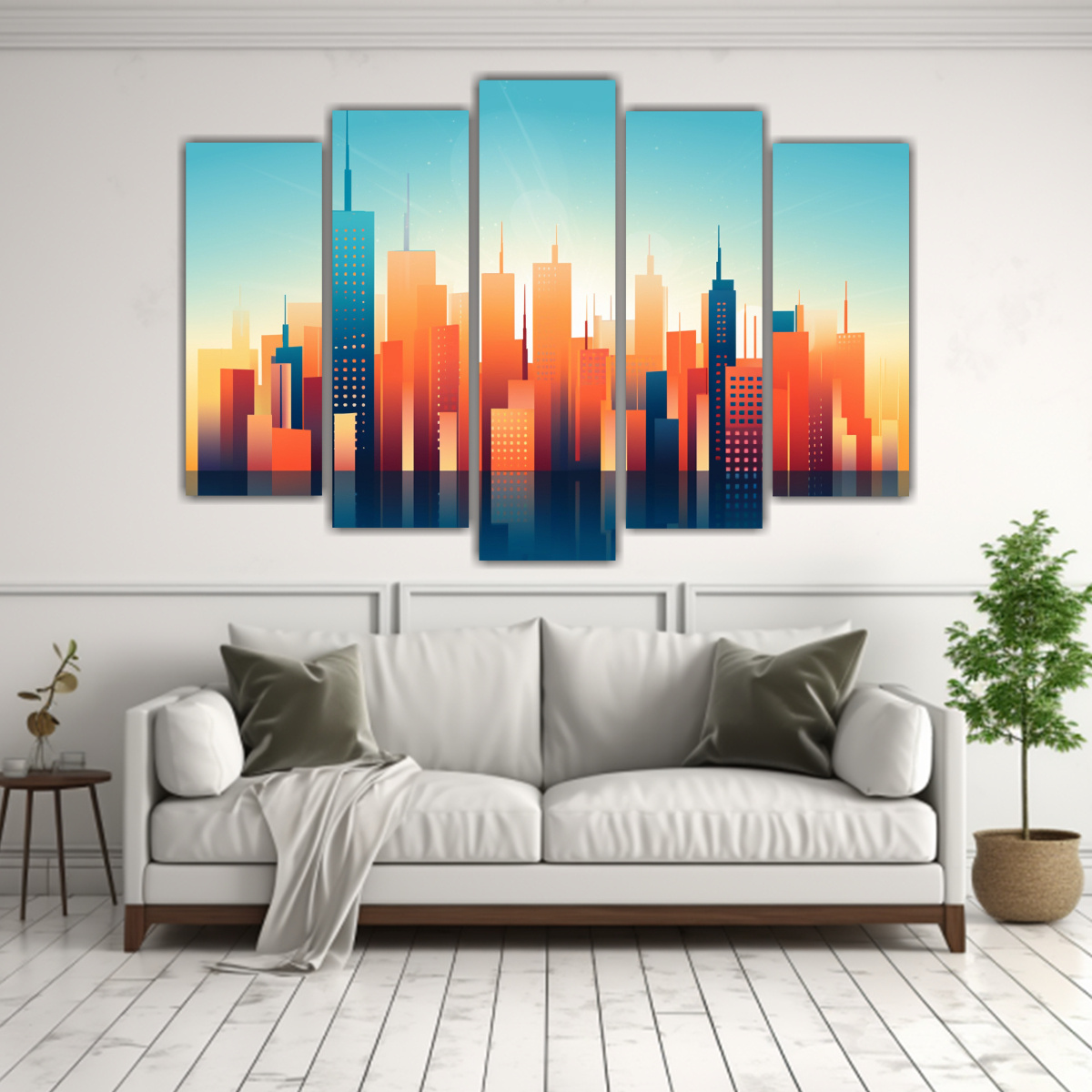 LIENZO CUADRO URBANO MINIMALISTA: 5 TELAS 225X150 CM - 2