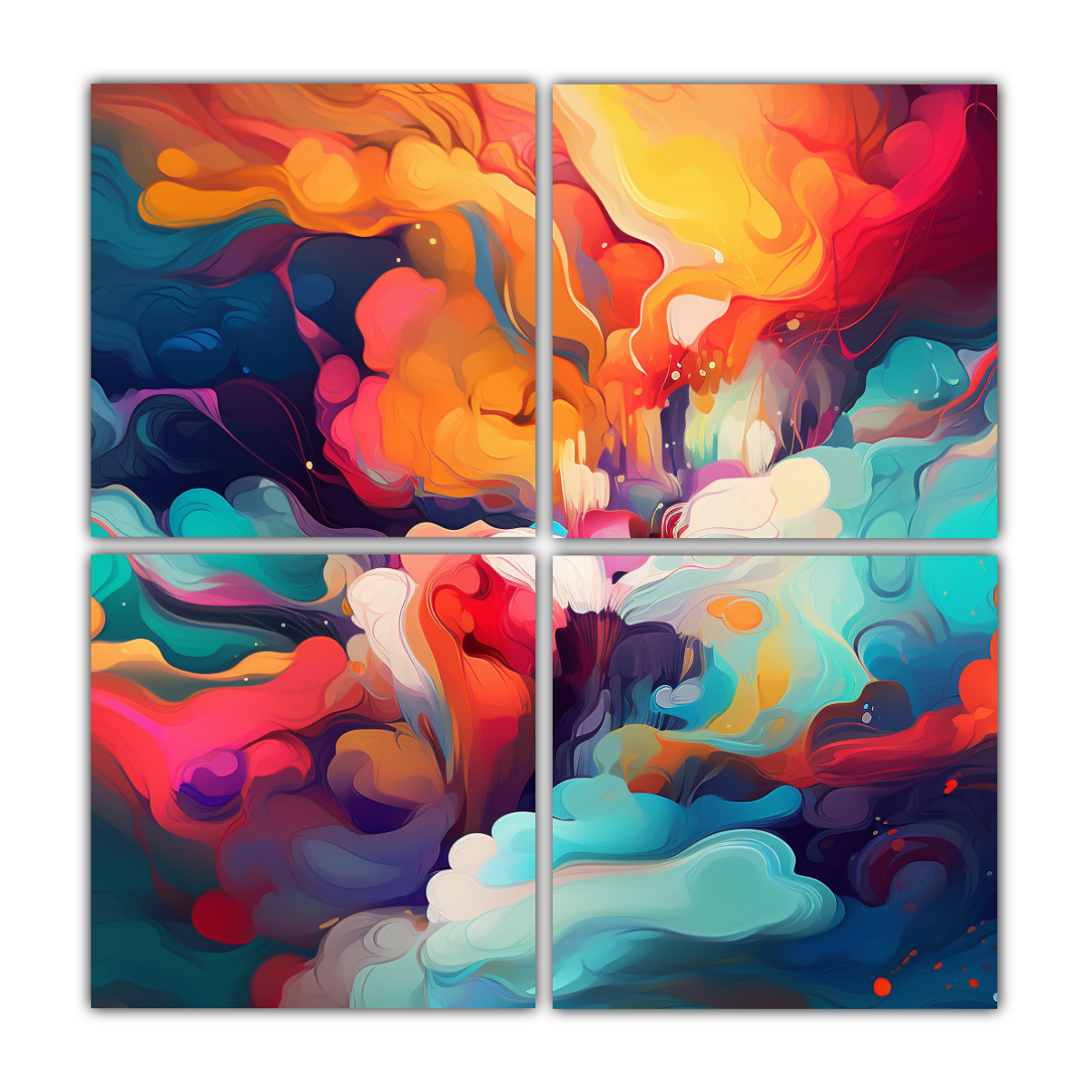 CUADROS DECORATIVOS ABSTRACTOS DE COLORES 160X160 CM - 1