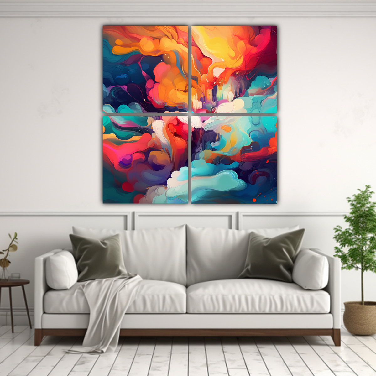 CUADROS DECORATIVOS ABSTRACTOS DE COLORES 160X160 CM - 2
