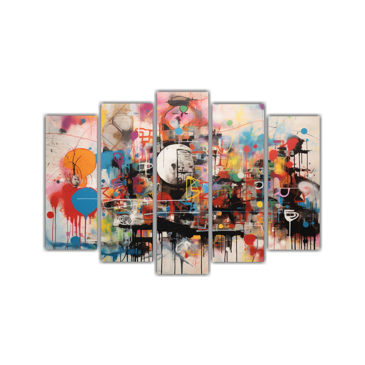 CUADRO GRAFFITI MODERNO PARA OFICINA: 125X75 CM - 1
