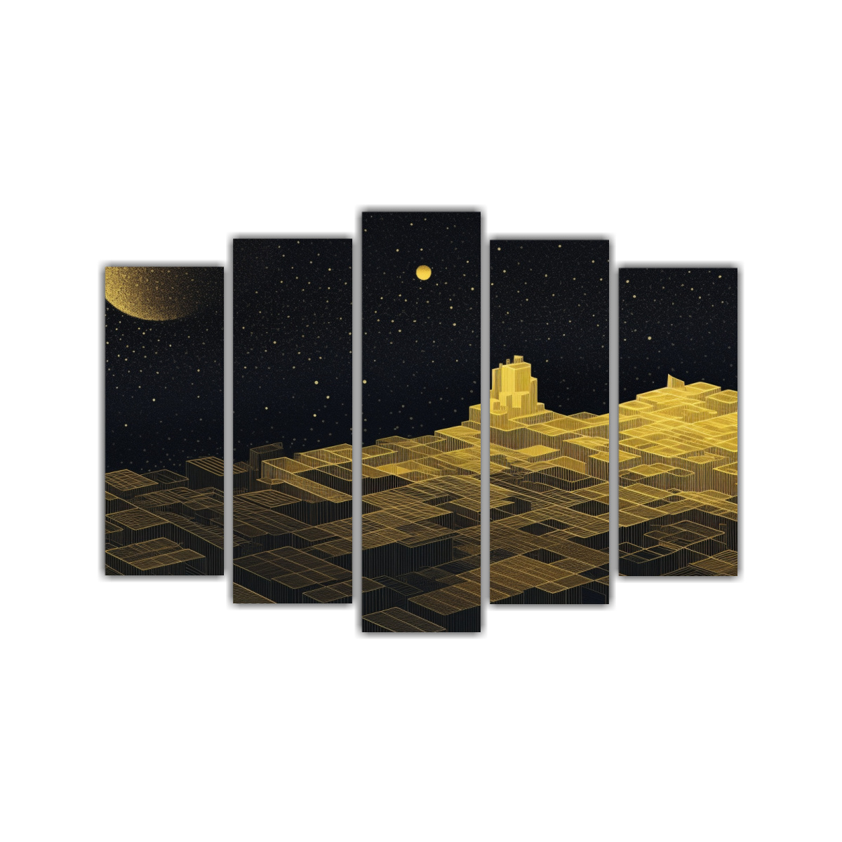 CUADRO DE ESCENARIO GEOMÉTRICO CON CIELO 100X65 CM - 1