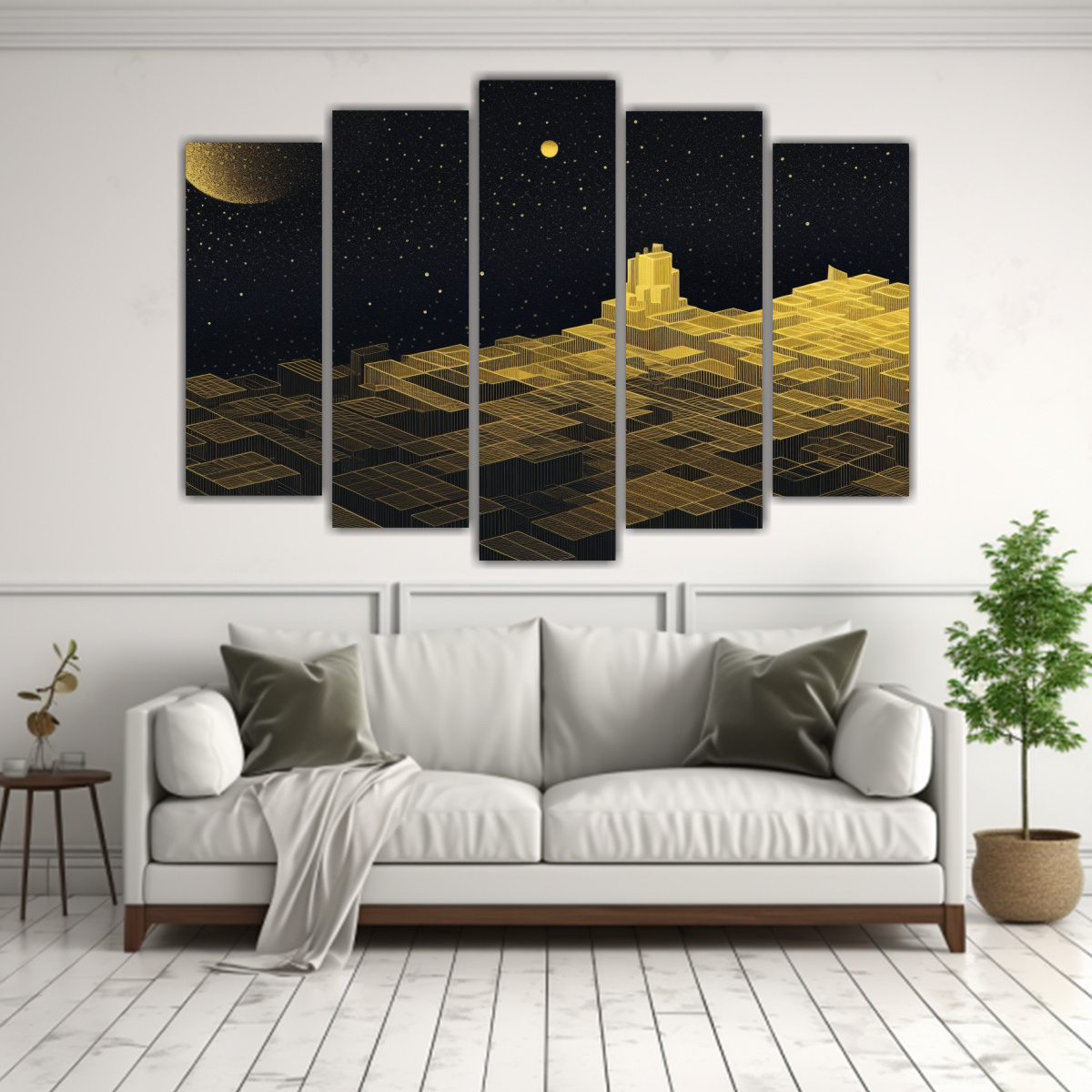 CUADRO DE ESCENARIO GEOMÉTRICO CON CIELO 100X65 CM - 2