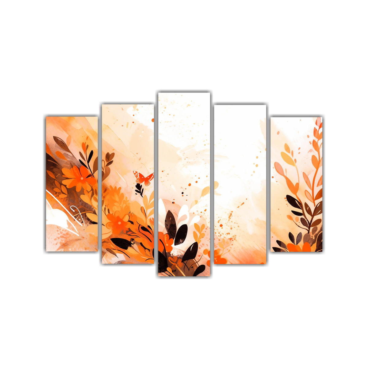 CONJUNTO DE 5 TELAS EN BASTIDOR MODERNO NEONOIR 225X150 CM - 1