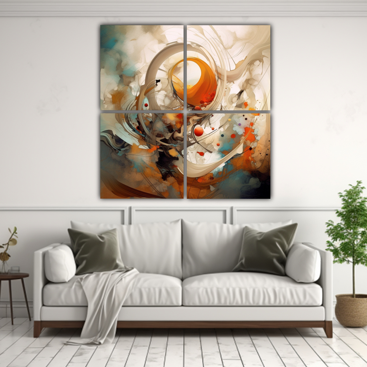 PINTURAS ABSTRACTAS ESTRELLADAS CON MEZCLA DE 180X180 CM - 2