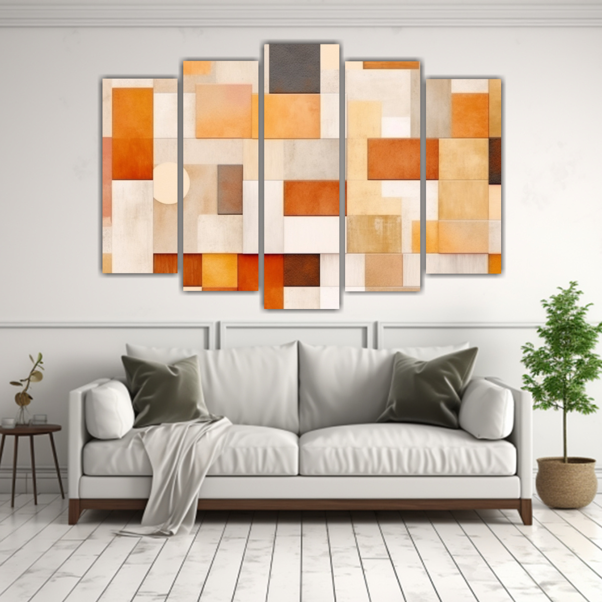 PATRÓN GEOMÉTRICO COLORIDO EN TONOS MARRONES DE 125X75 CM - 2