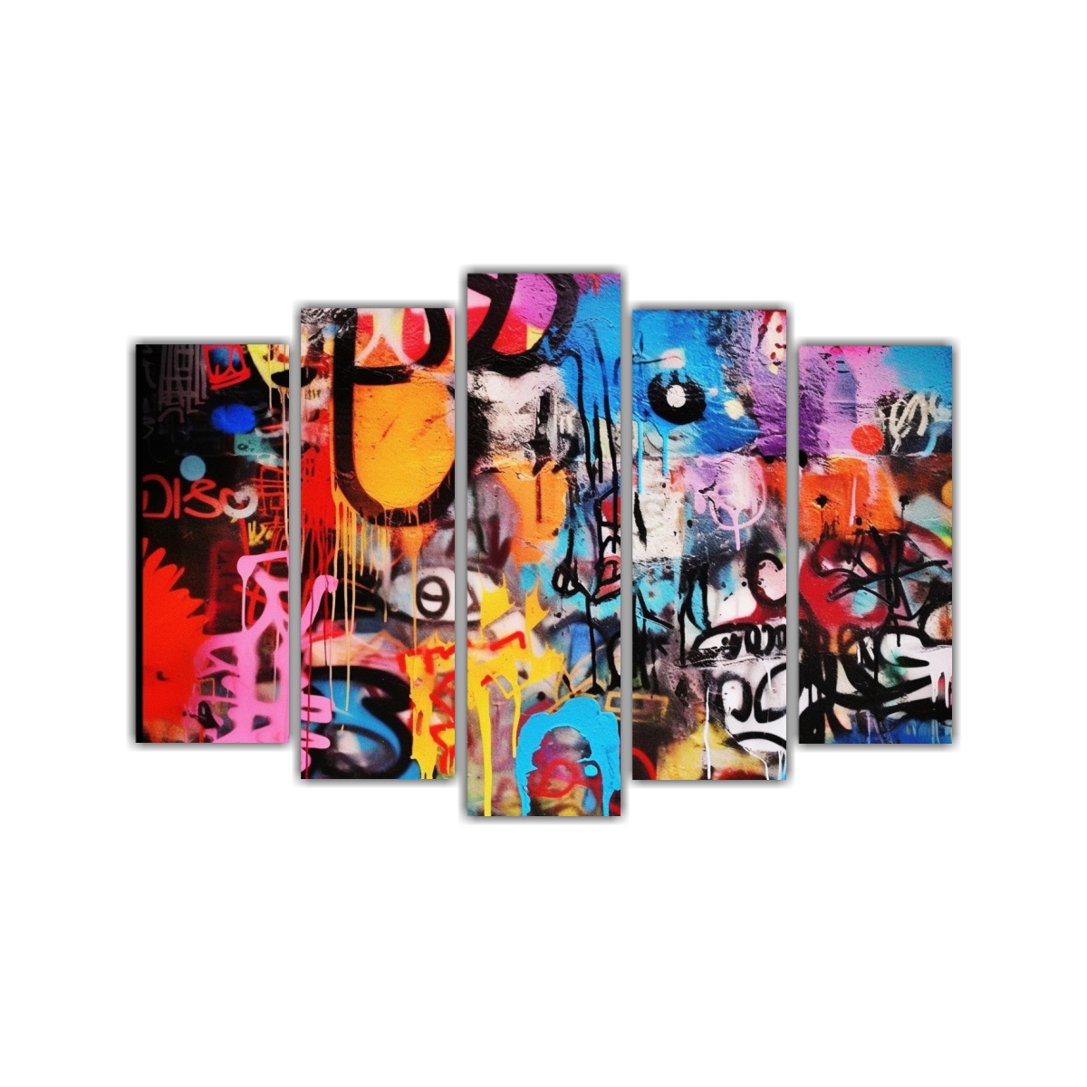 LIENZOS TELA ACUARELA ESTILO GRAFFITI URBANO PARA 125X75 CM - 1