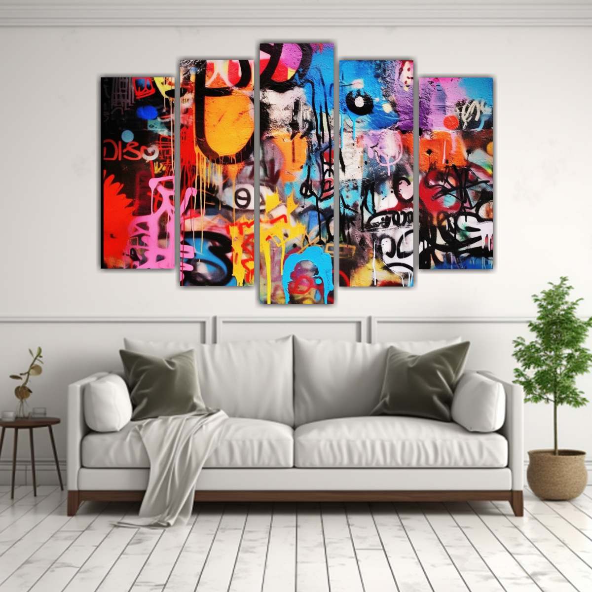 LIENZOS TELA ACUARELA ESTILO GRAFFITI URBANO PARA 125X75 CM - 2
