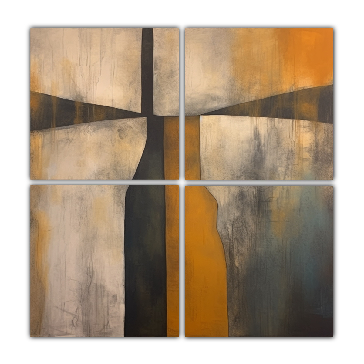 CUATRO COMPOSICIONES TEMA JUVENILES PINTURAS DE 200X200 CM - 1
