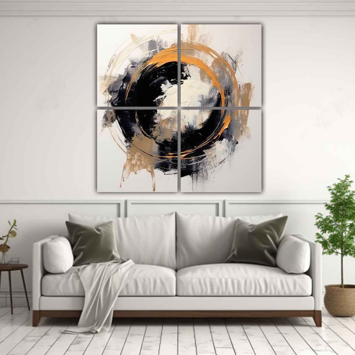 CUADRO DE LIENZO SUBLIMADO ELEGANTE ABSTRACTO 140X140 CM - 2