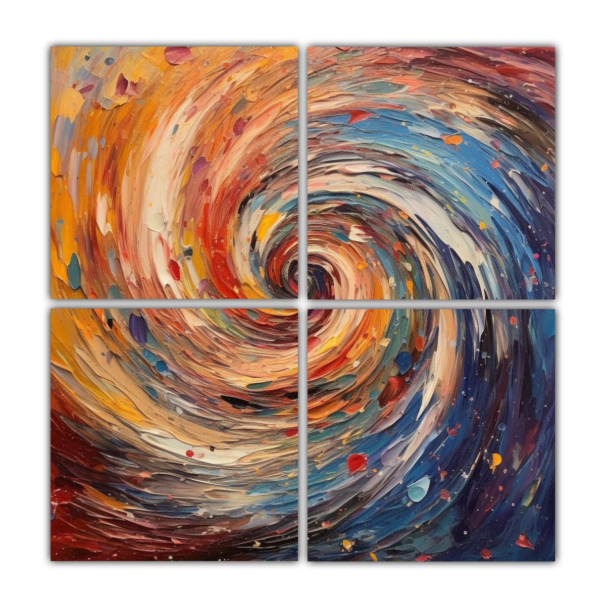 CUADRO TELA SUBLIMADA REMOLINO COLORES FORMAS 200X200 CM - 1