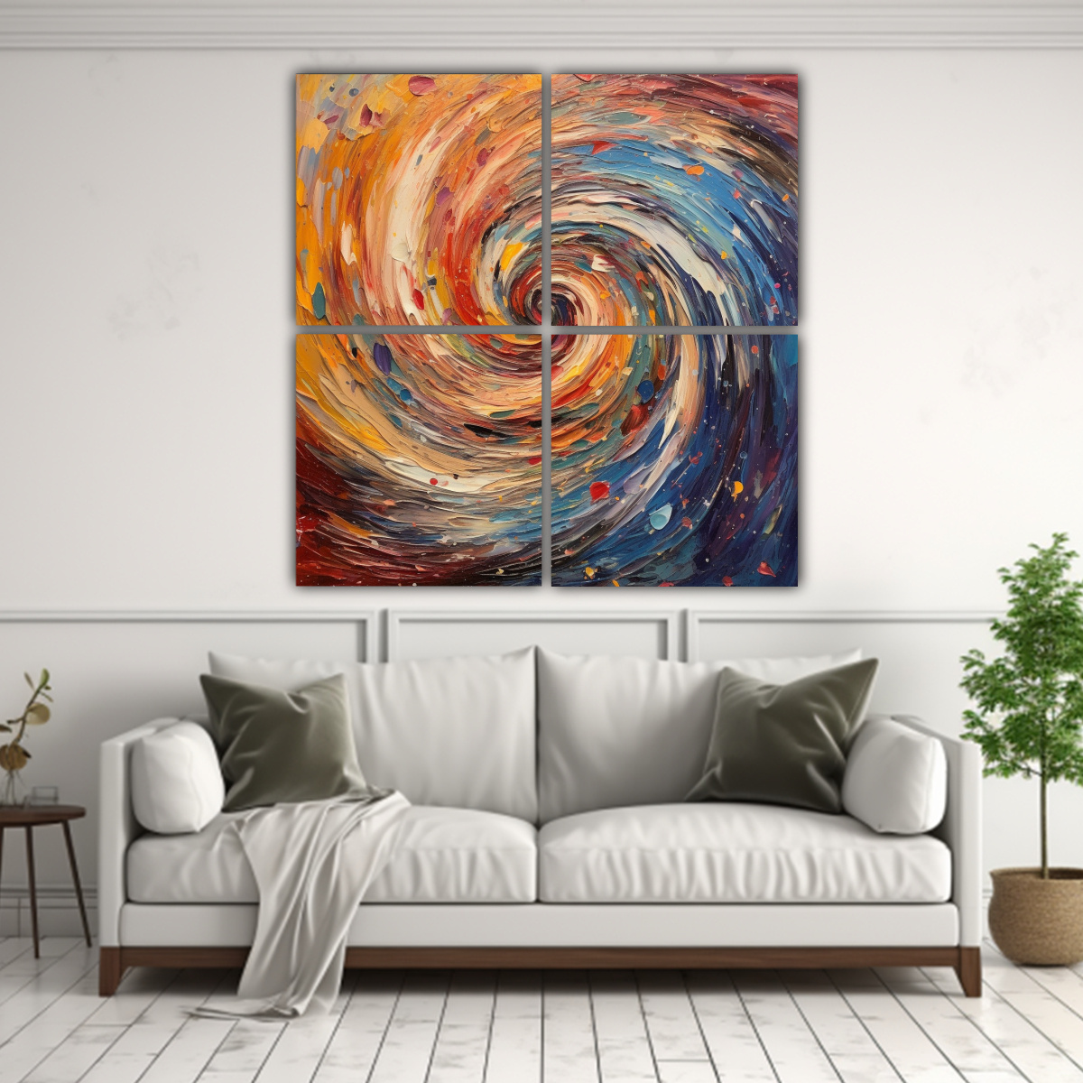 CUADRO TELA SUBLIMADA REMOLINO COLORES FORMAS 200X200 CM - 2