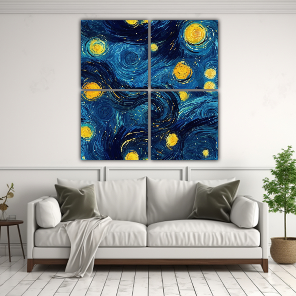 CUADROS DE DECORACIÓN ESTILO GALAXIA COMO NOCHE 80X80 CM - 2