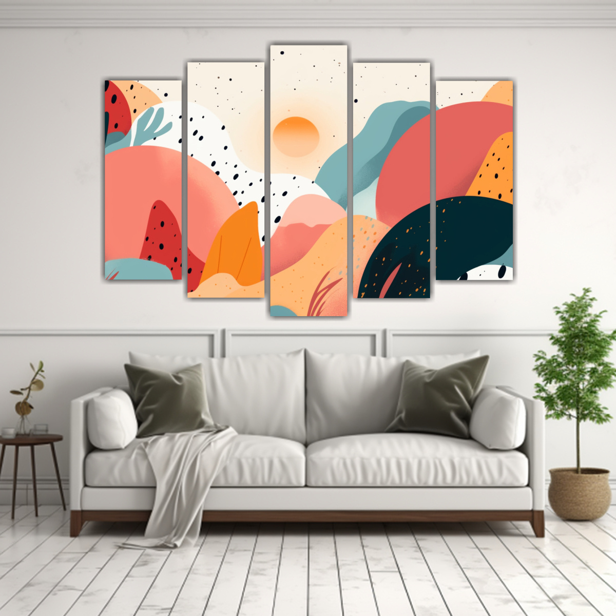 CONJUNTO DE 5 TELAS EN BASTIDOR TONOS CLÁSICOS 125X75 CM - 2