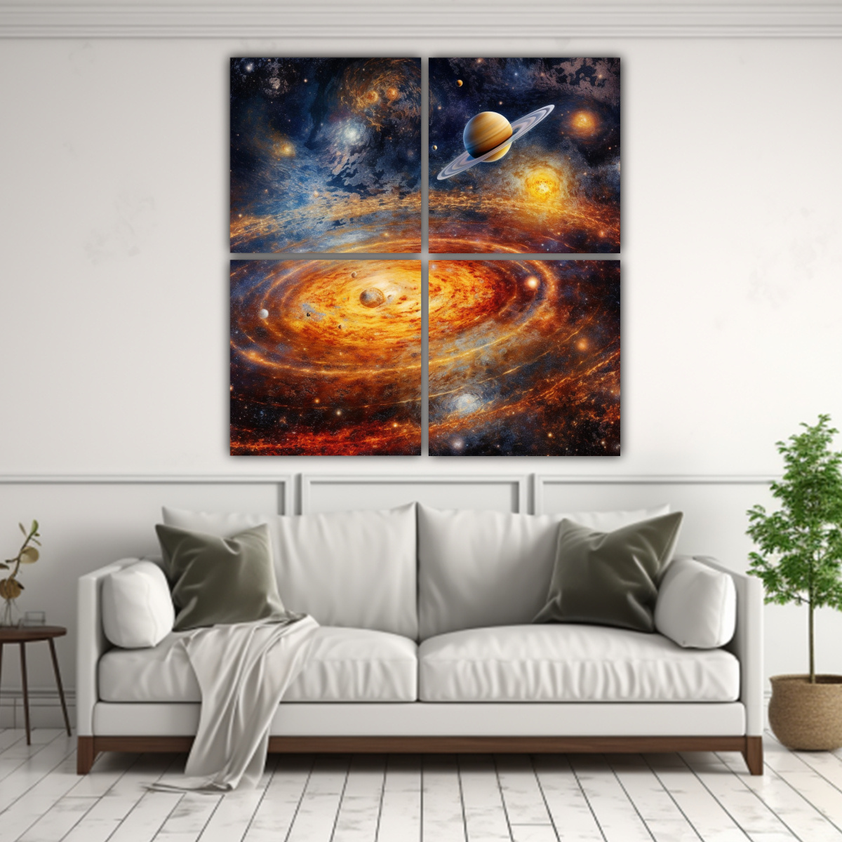 CUADROS ENIGMÁTICOS GALAXIA SISTEMA SOLAR Y PLANO 140X140 CM - 2