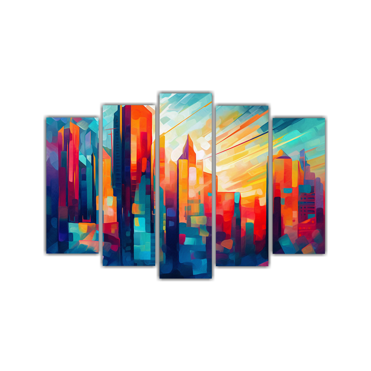 CUADROS ABSTRACTOS CIUDAD MANCHESTER HORIZONTAL 225X150 CM - 1