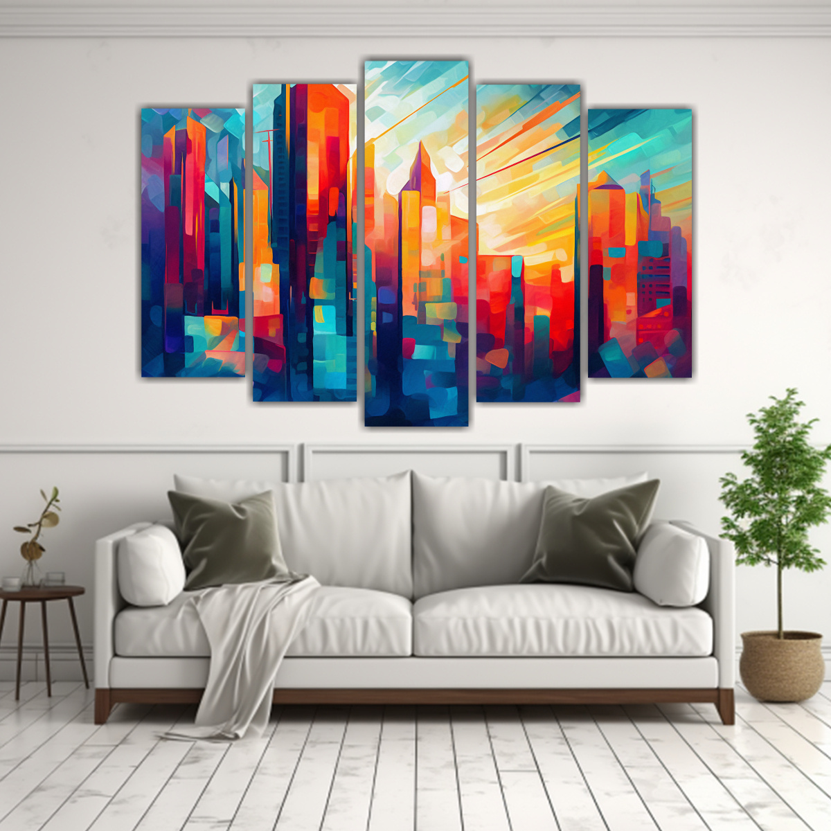 CUADROS ABSTRACTOS CIUDAD MANCHESTER HORIZONTAL 225X150 CM - 2