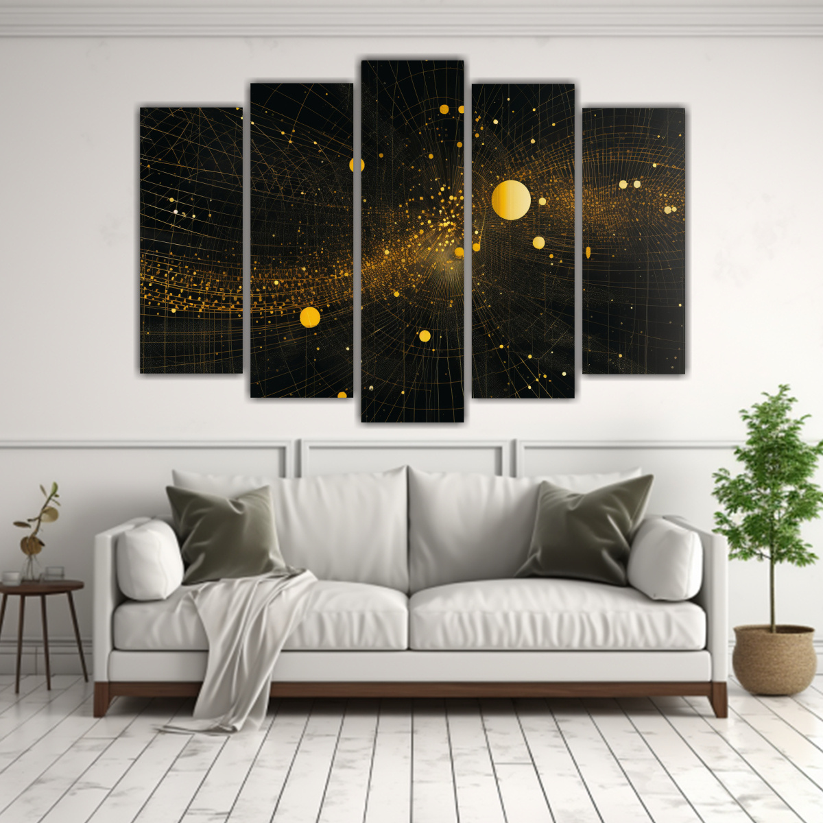 PINTURAS DECORATIVAS CON LÍNEAS Y PUNTOS EN EL 100X65 CM - 2