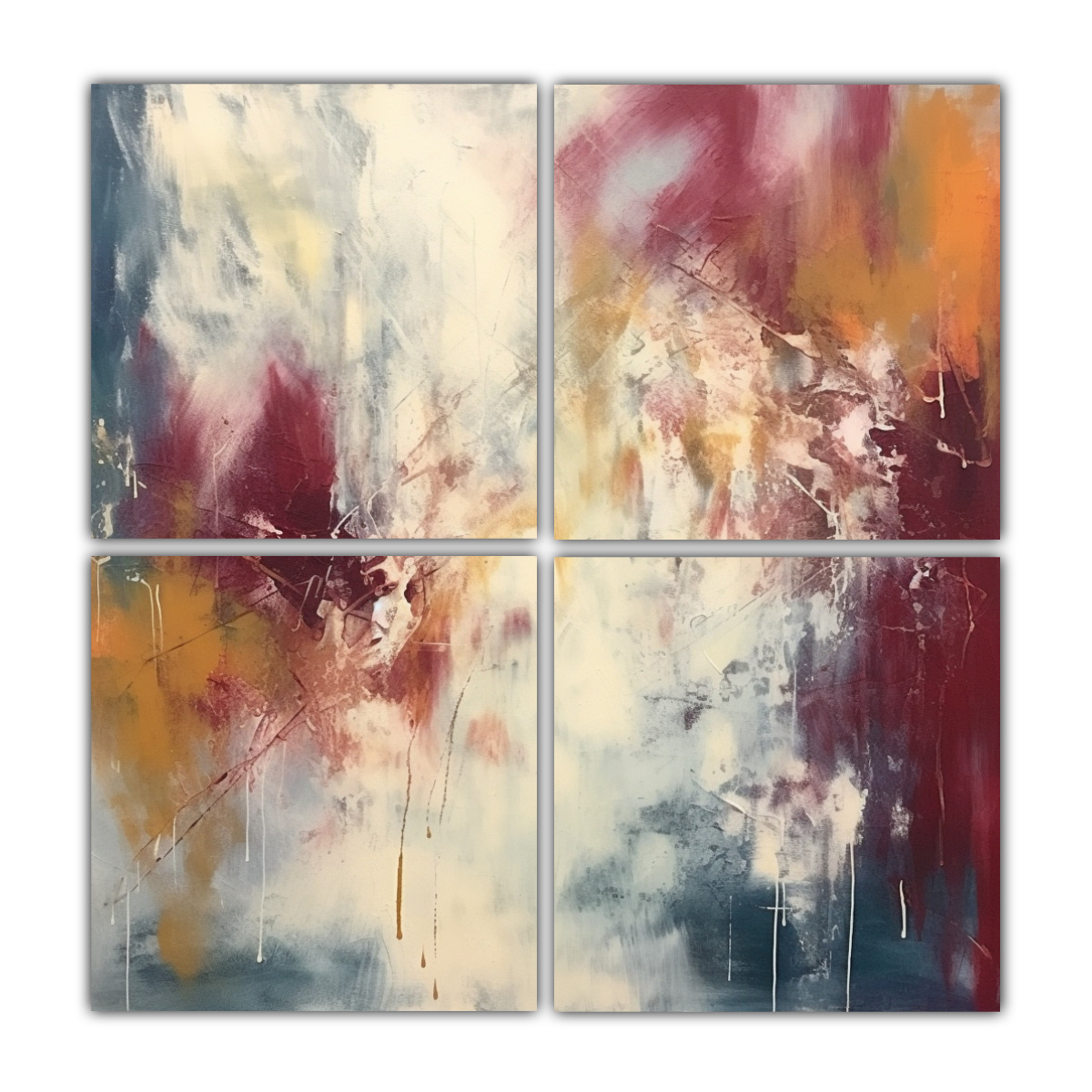 CUATRO CANVAS IMPRESO ESCENARIO ARTE ABSTRACTO 60X60 CM - 1