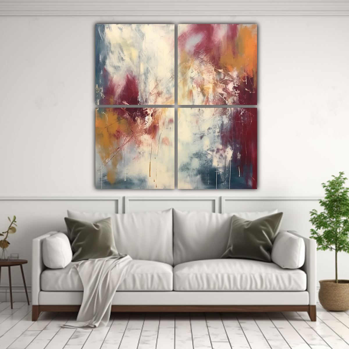 CUATRO CANVAS IMPRESO ESCENARIO ARTE ABSTRACTO 60X60 CM - 2