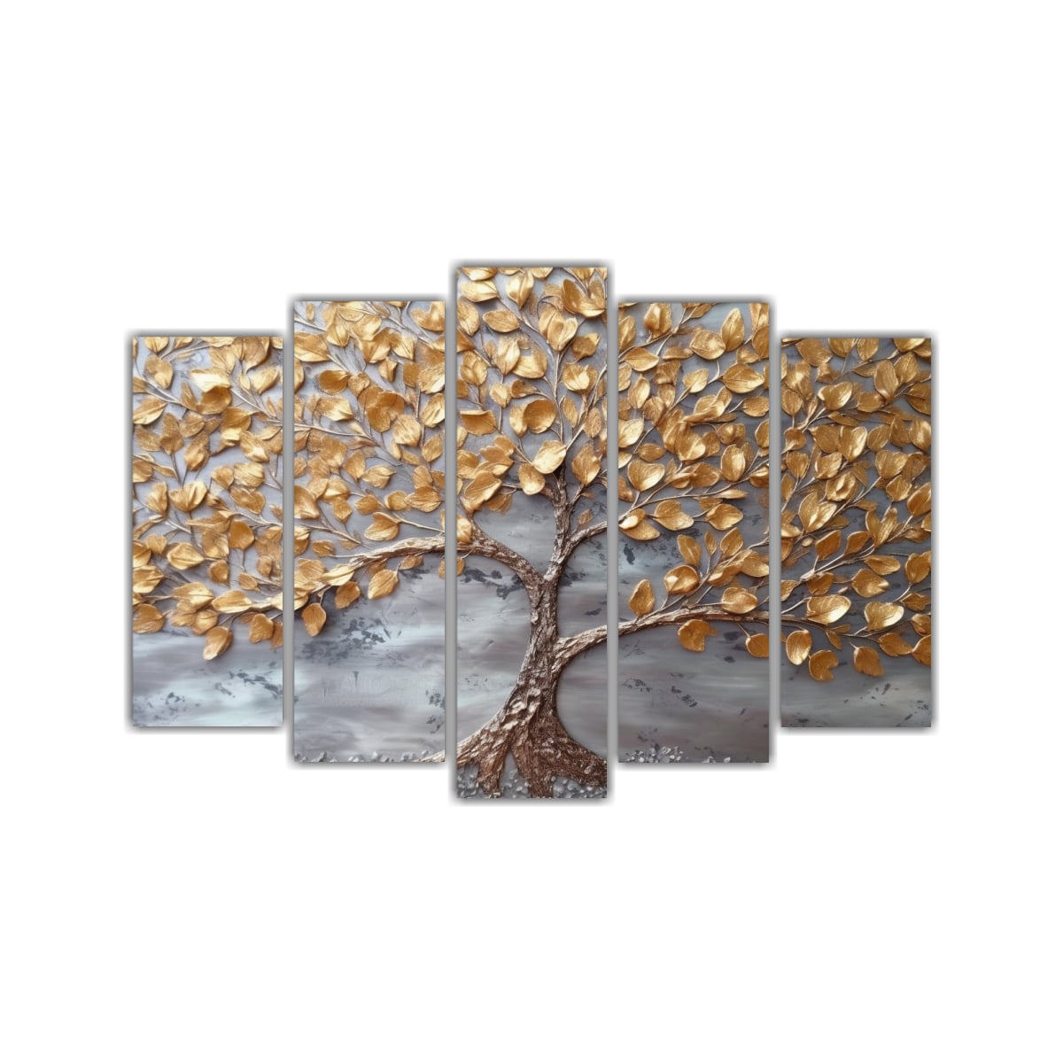 PINTURAS DECORATIVAS DE ÁRBOL DE LA VIDA DORADO 150X100 CM - 1