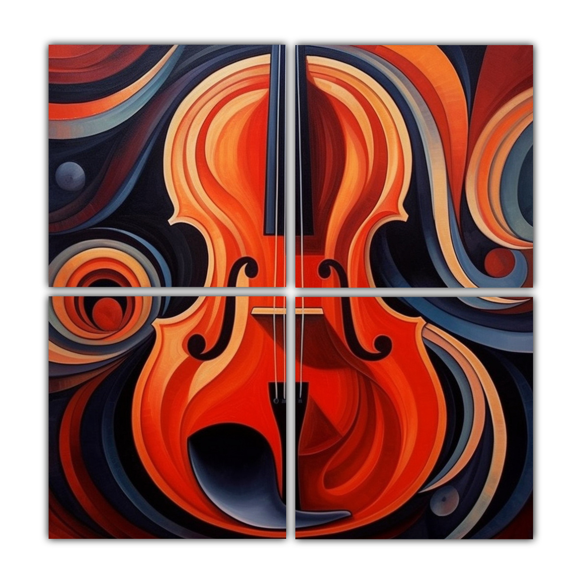 CUADRO ABSTRACTO DE BELLEZA CON CELLO 120X120 CM - 1