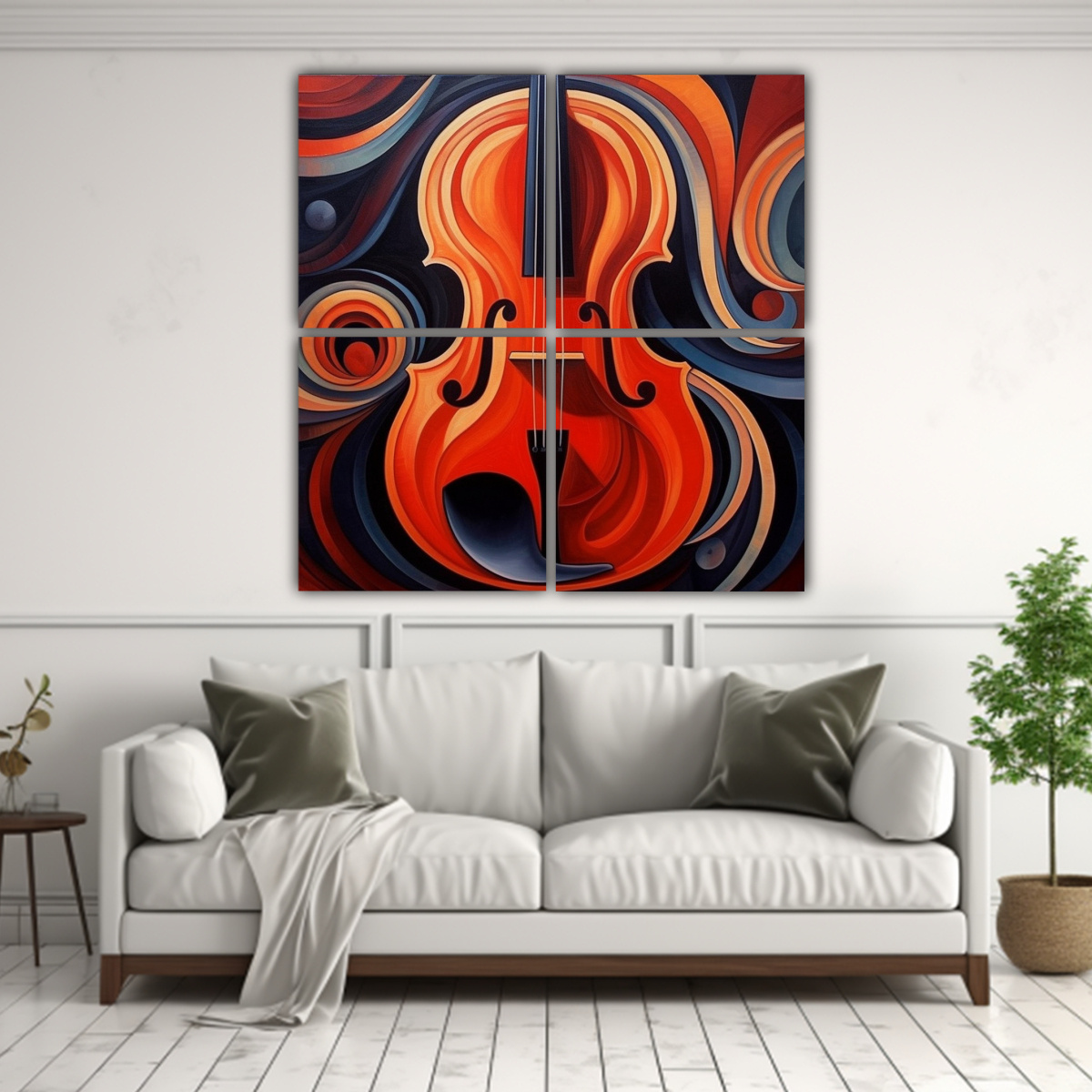 CUADRO ABSTRACTO DE BELLEZA CON CELLO 120X120 CM - 2