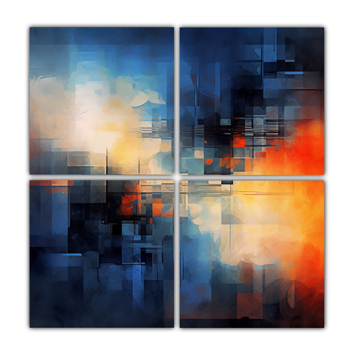 CUADRO DECORATIVO ABSTRACTO CON EXPRESIVIDAD DE 200X200 CM - 1