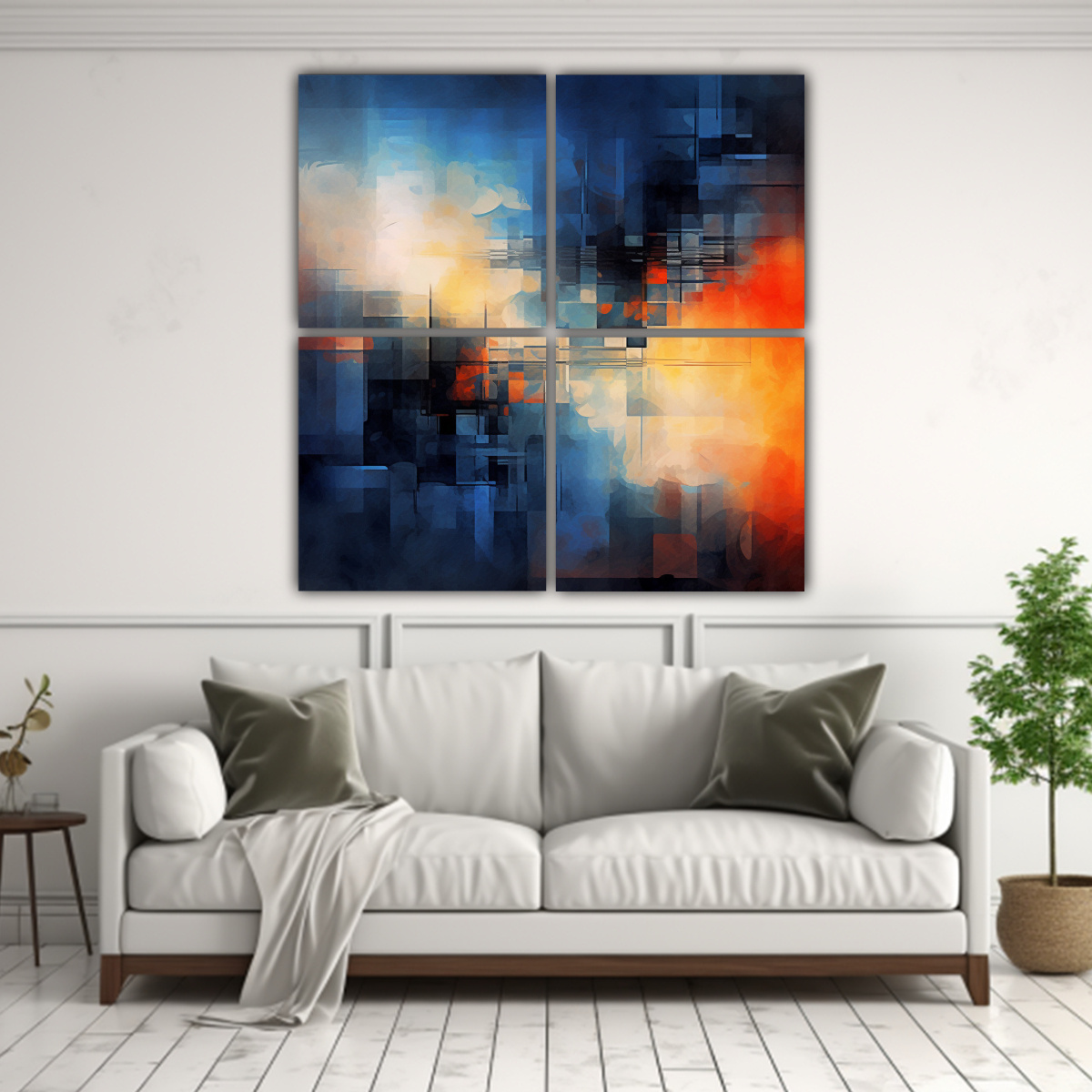 CUADRO DECORATIVO ABSTRACTO CON EXPRESIVIDAD DE 200X200 CM - 2