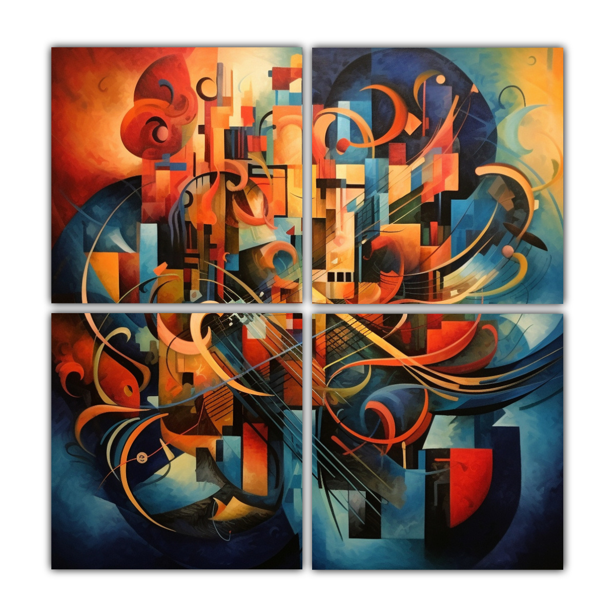 CUATRO ARTES MODERNOS, ARTE GRÁFICO DE 200X200 CM - 1