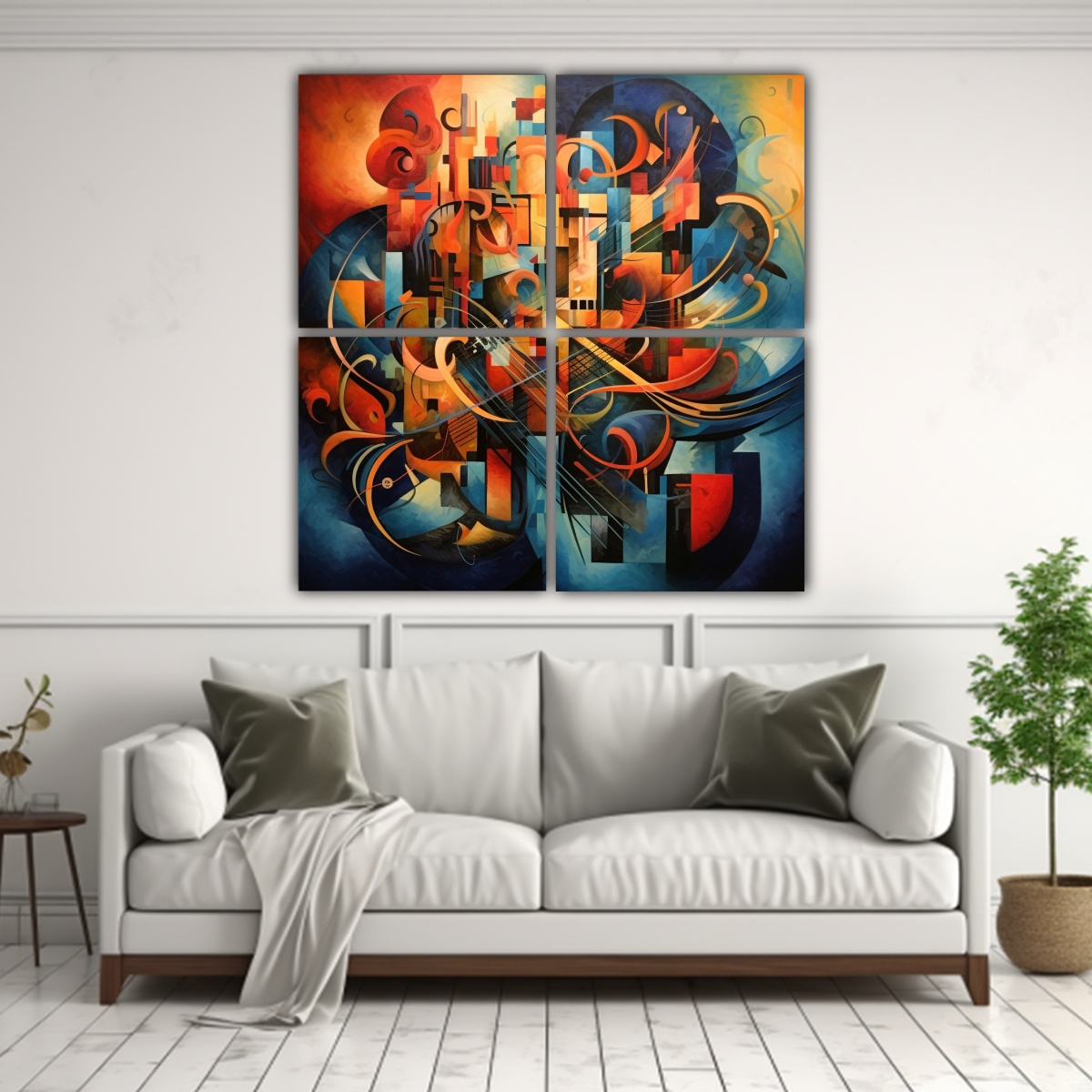 CUATRO ARTES MODERNOS, ARTE GRÁFICO DE 200X200 CM - 2