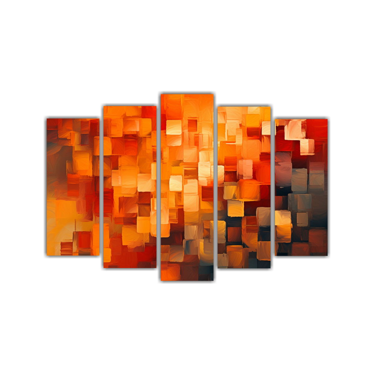 CUADRO ARTE PARED EXPRESIVO NARANJA DECORACIÓN 100X65 CM - 1
