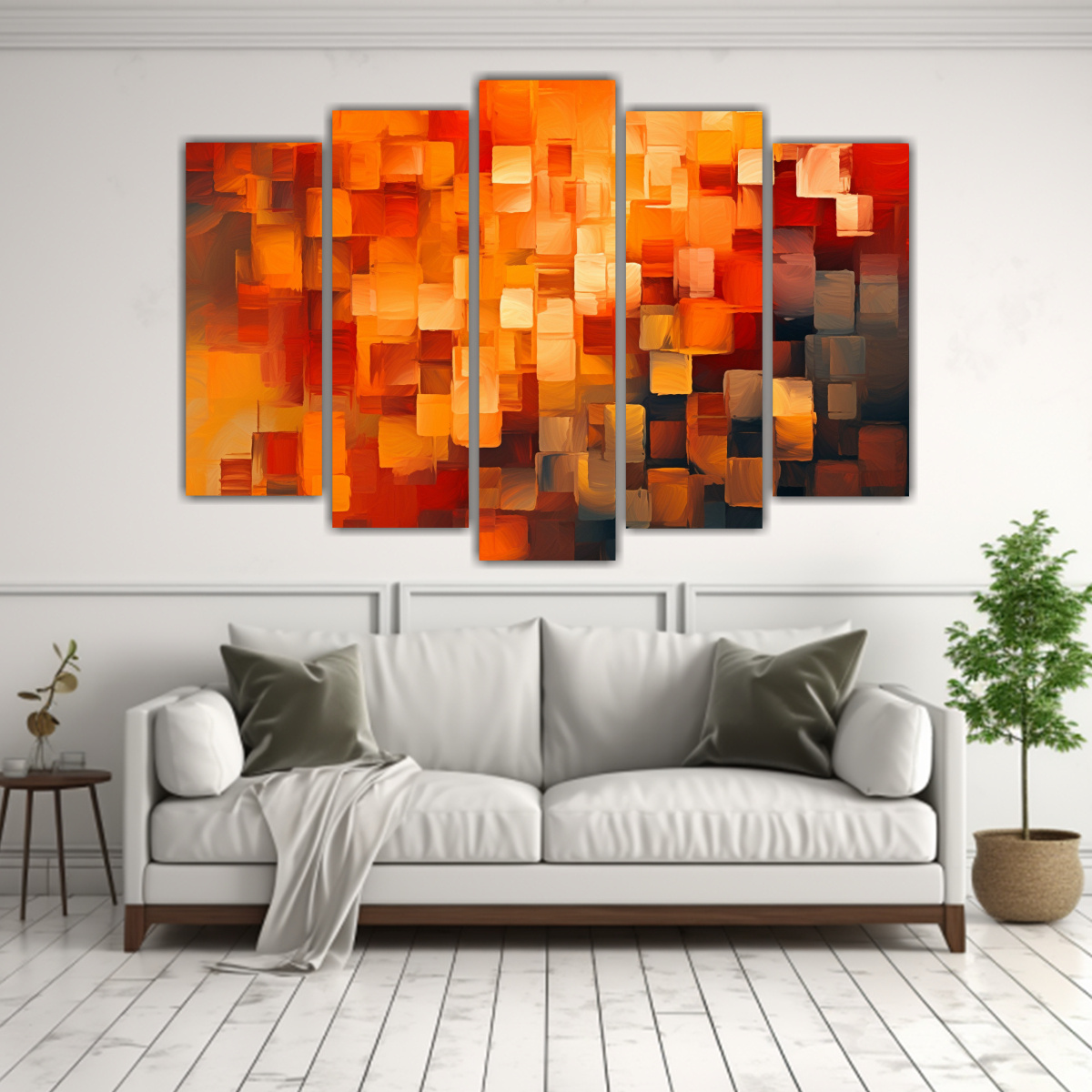 CUADRO ARTE PARED EXPRESIVO NARANJA DECORACIÓN 100X65 CM - 2