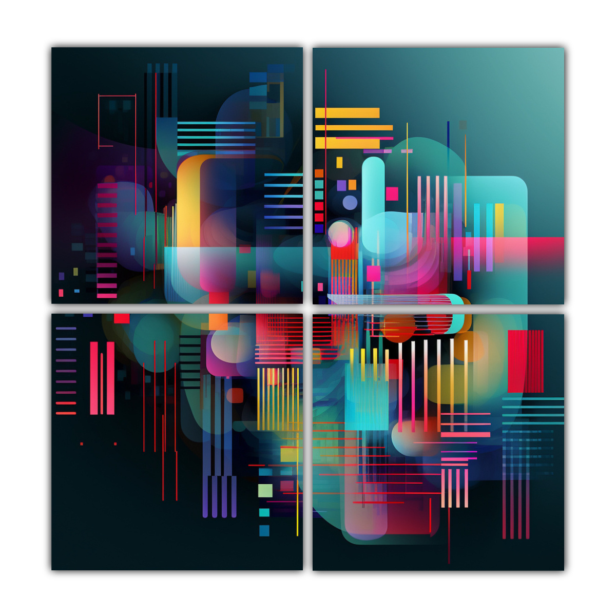 CUADRO ABSTRACTO TEMÁTICA IA PARA DECORACIÓN 100X100 CM - 1