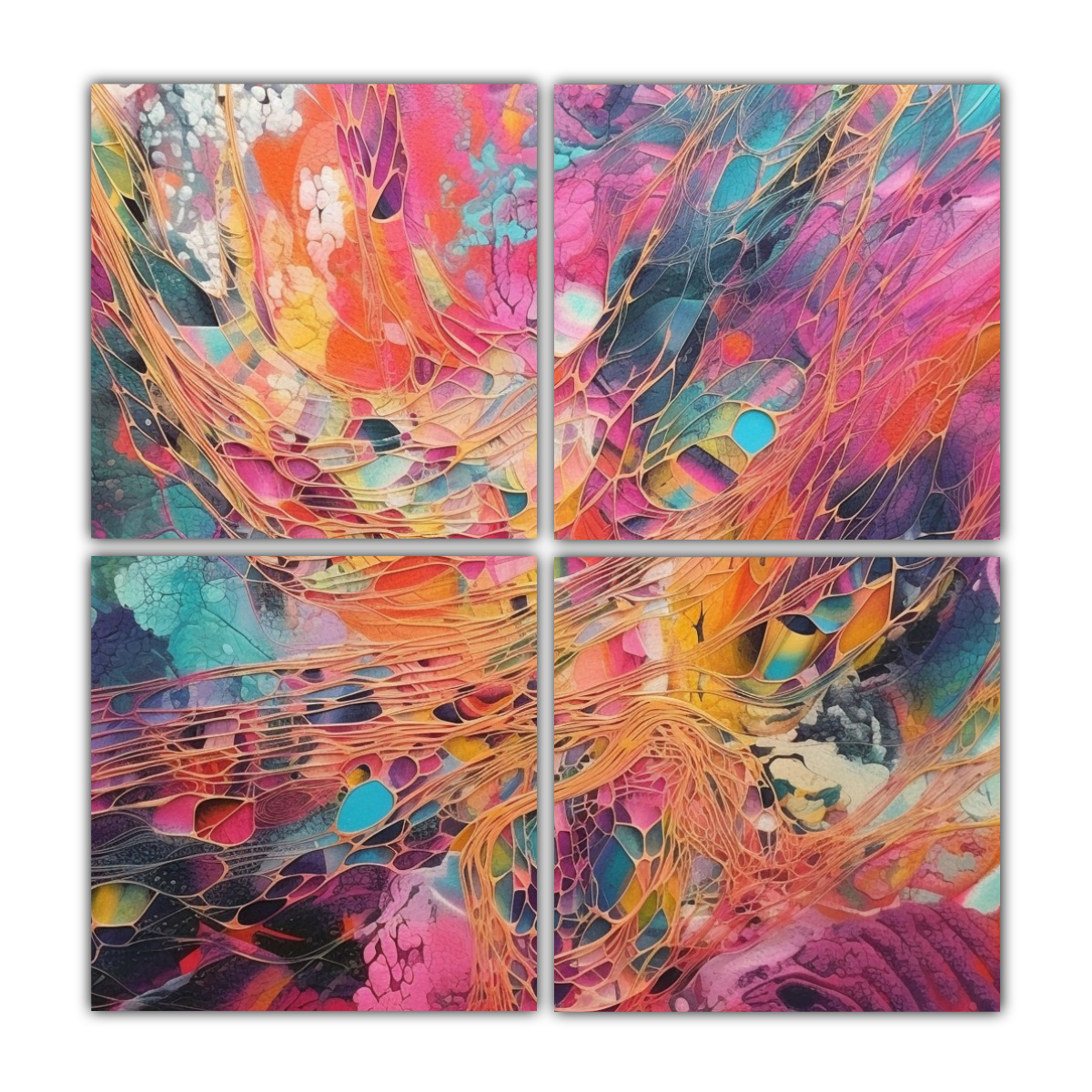 CUADRO ABSTRACTO DE ALTA CALIDAD CON DETALLES 140X140 CM - 1