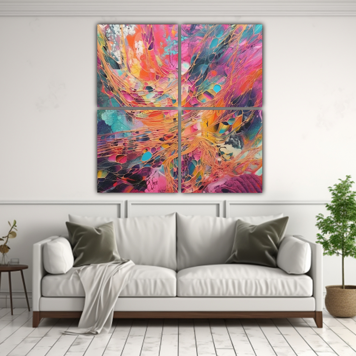 CUADRO ABSTRACTO DE ALTA CALIDAD CON DETALLES 140X140 CM - 2