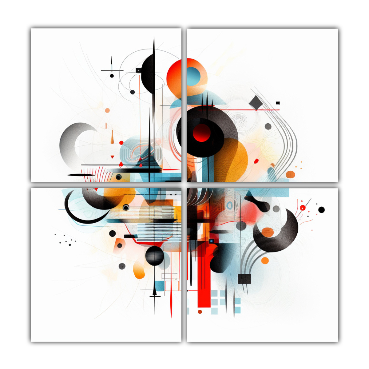 PINTURAS DECORATIVAS DE COMPOSICIÓN ABSTRACTA EN 40X40 CM - 1
