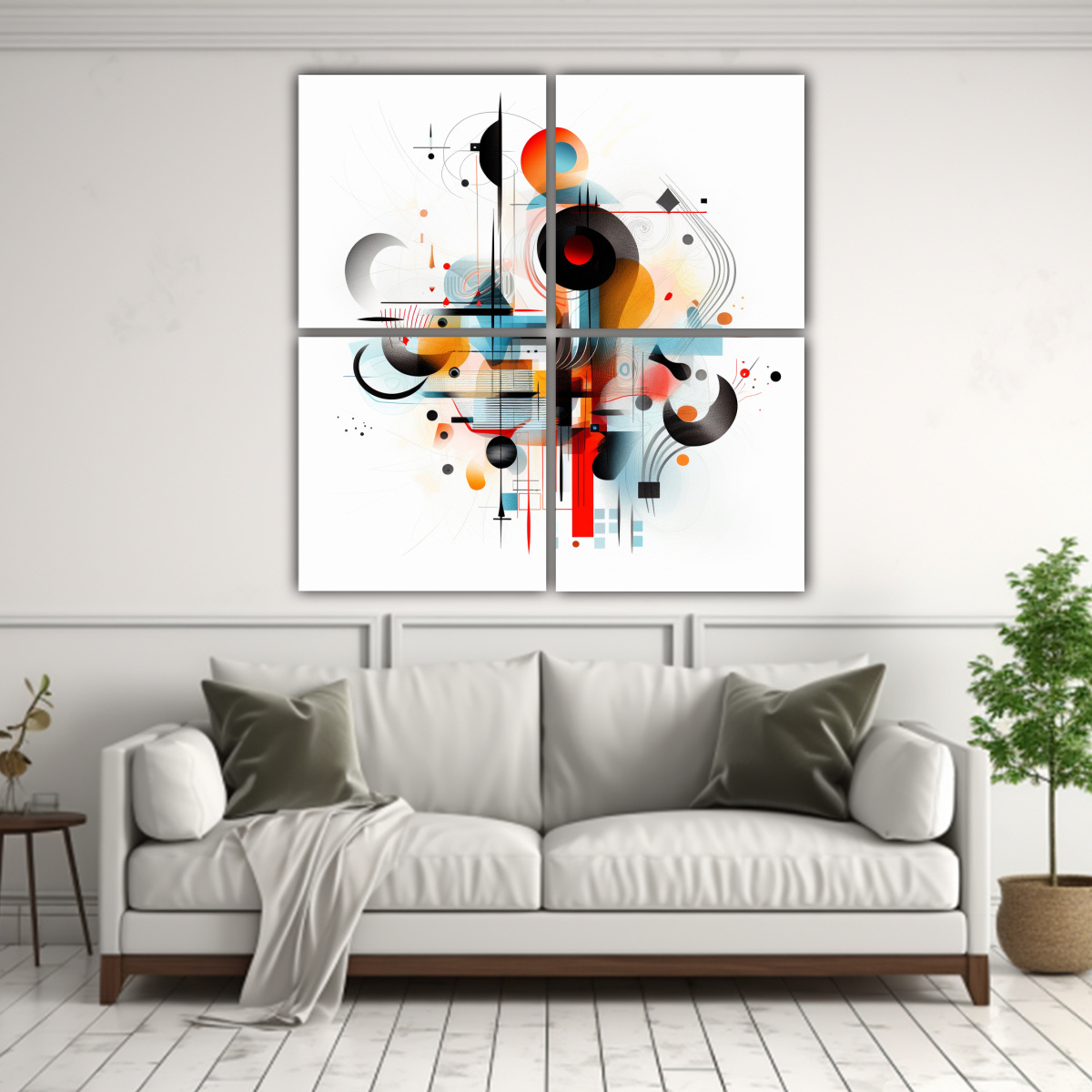 PINTURAS DECORATIVAS DE COMPOSICIÓN ABSTRACTA EN 40X40 CM - 2