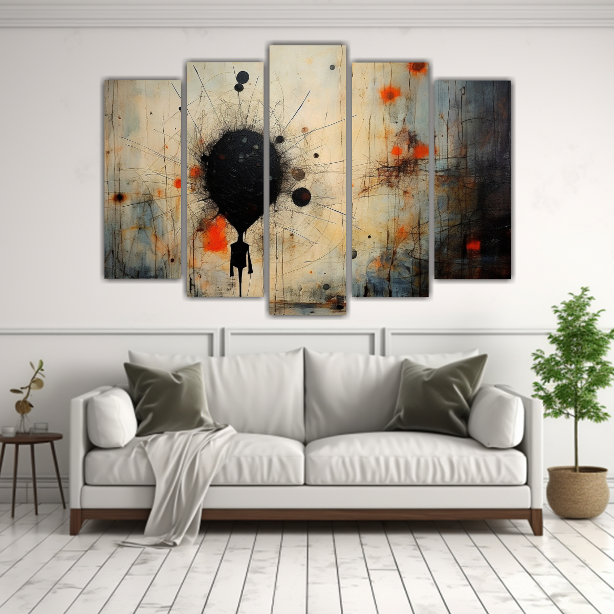 PINTURA ABSTRACTA CLÁSICA ESTILO DE ARTE CINCO 125X75 CM - 2