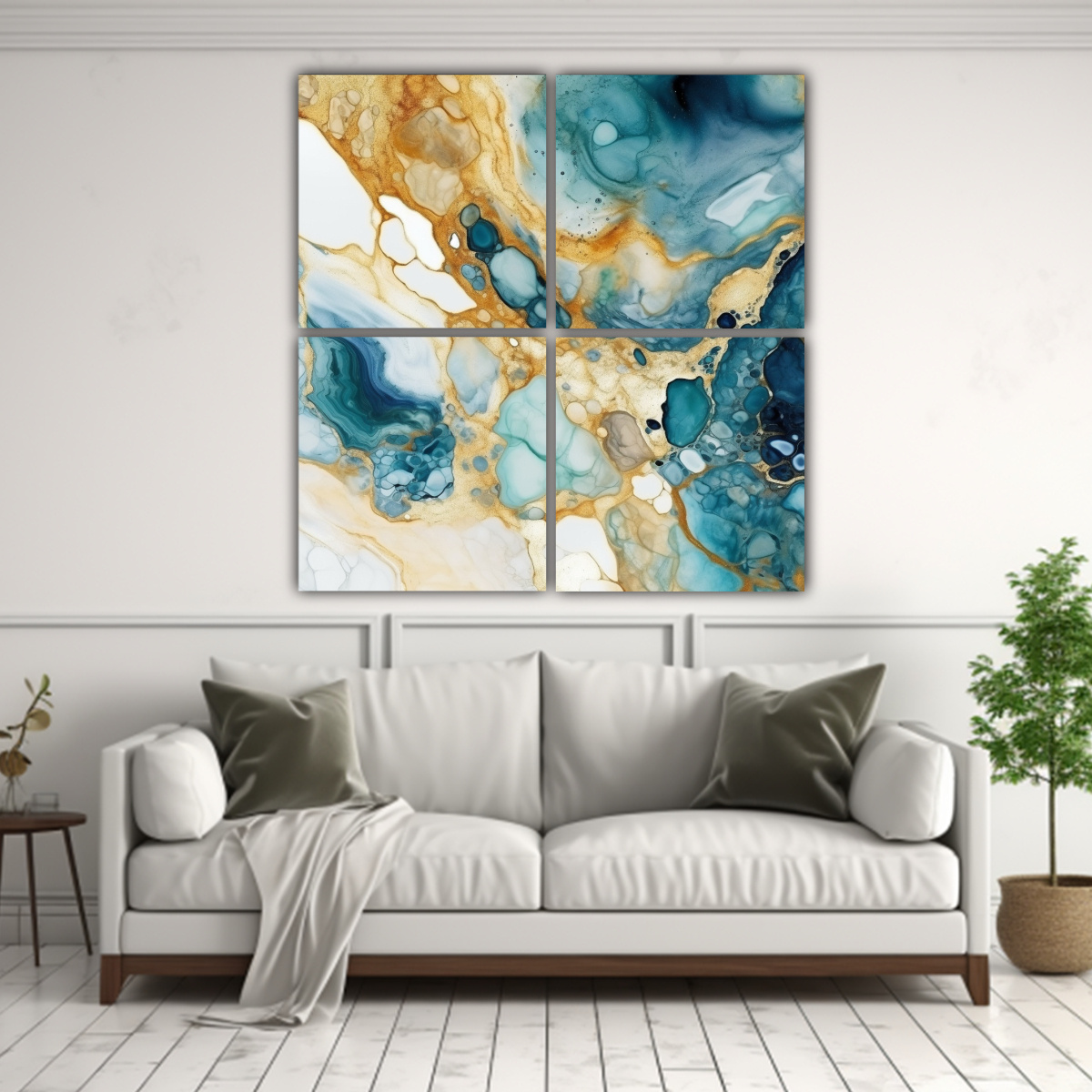 CUADROS CUADRO MÁRMOL TEXTURA MODERNA ALCOHOL INK 140X140 CM - 2