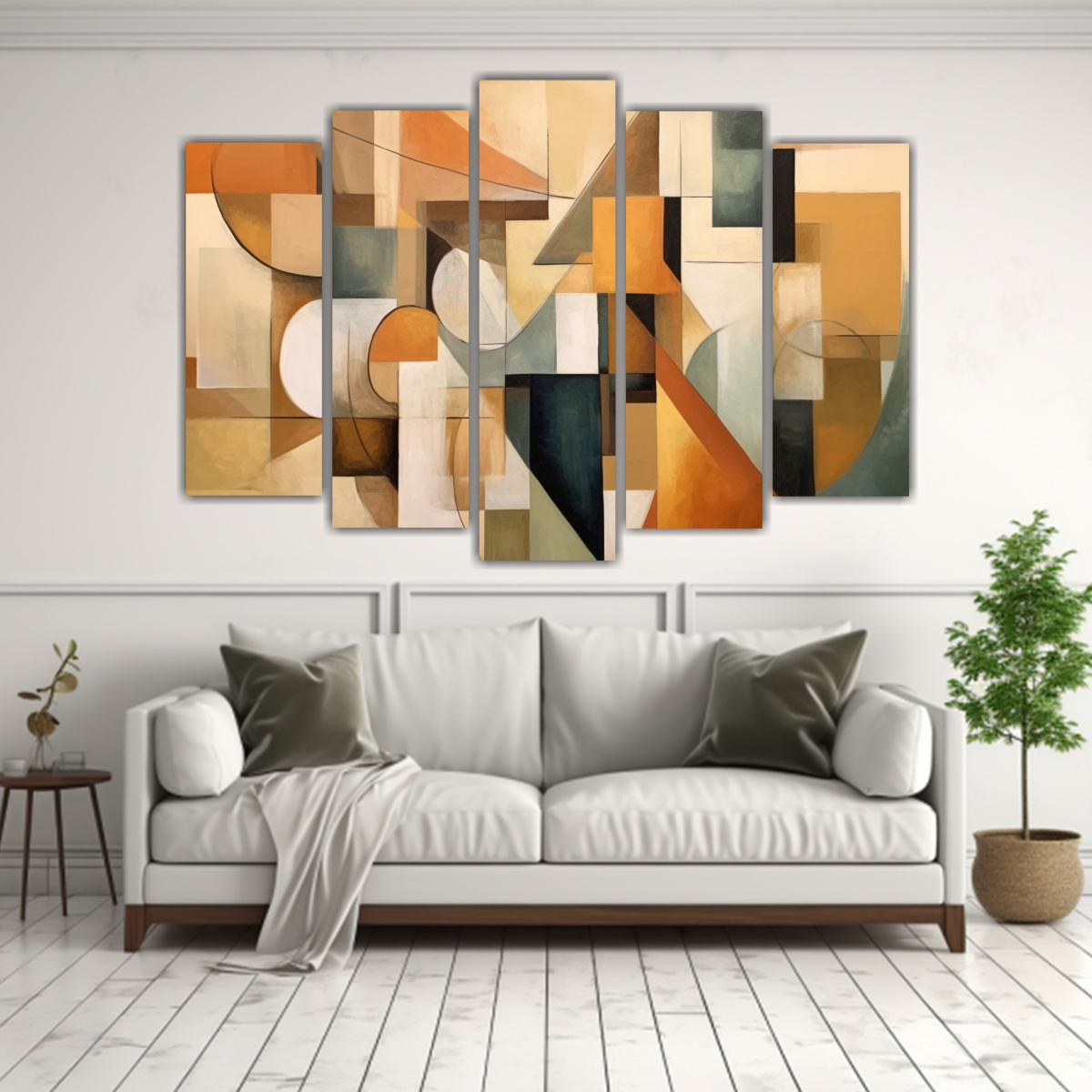 PINTURAS ABSTRACTAS GEOMÉTRICAS EN TABLERO DE 225X150 CM - 2