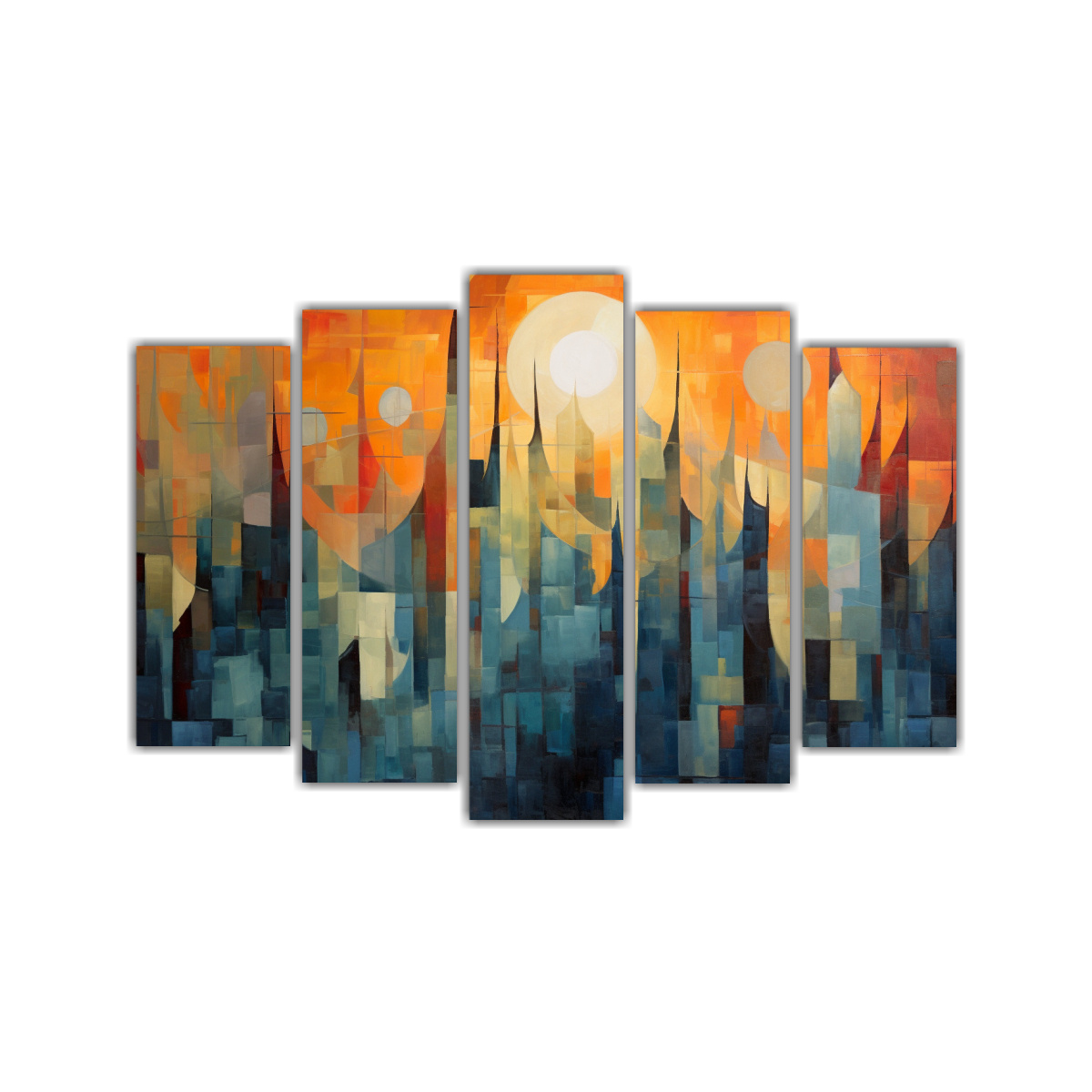 CONJUNTO DE 5 LIENZOS DE TELA TEXTURA ABSTRACTA 150X100 CM - 1